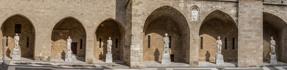 Roman statues at the Palace of the Grand Master in Rhodes, Greece