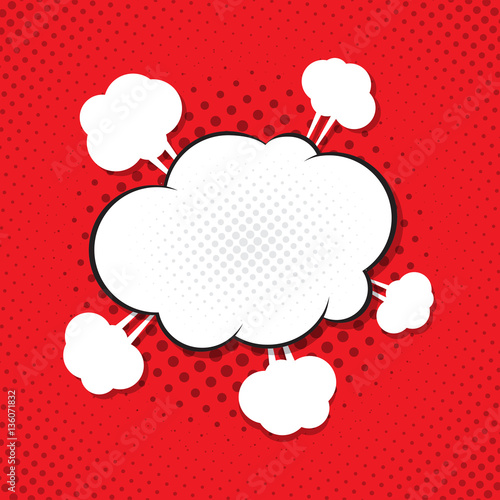 Comic speech bubble with halftone. vector illustration.