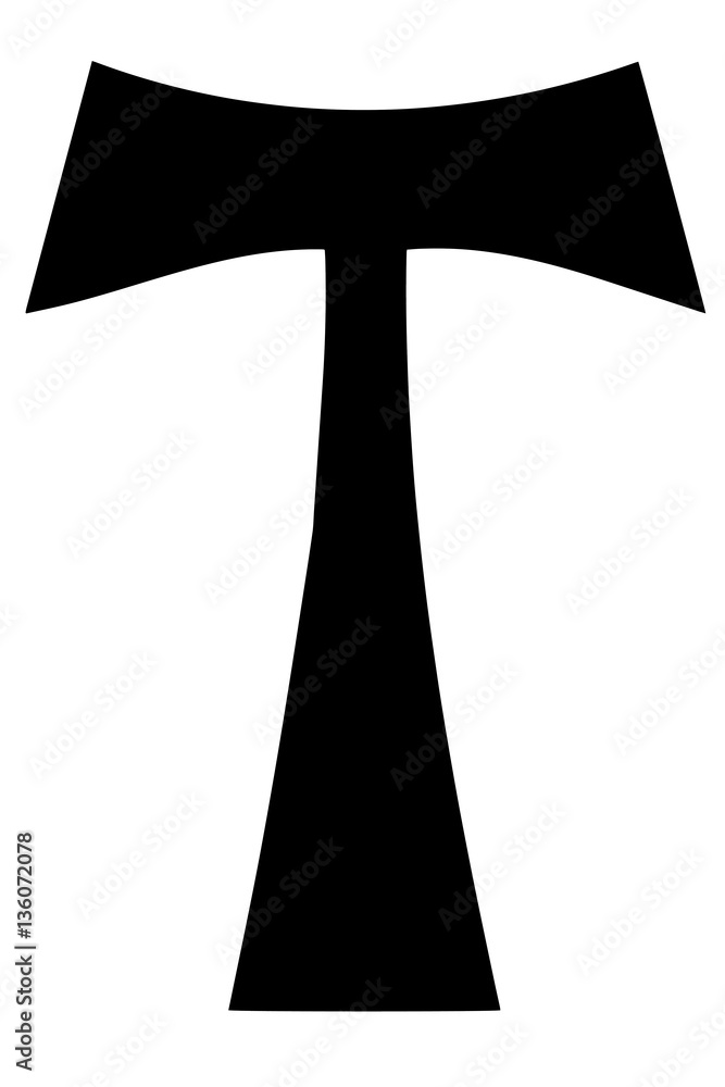 Religious sign. Christianity. Tau cross. Vector Format. Stock Vector