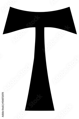 Religious sign. Christianity. Tau cross. Vector Format.