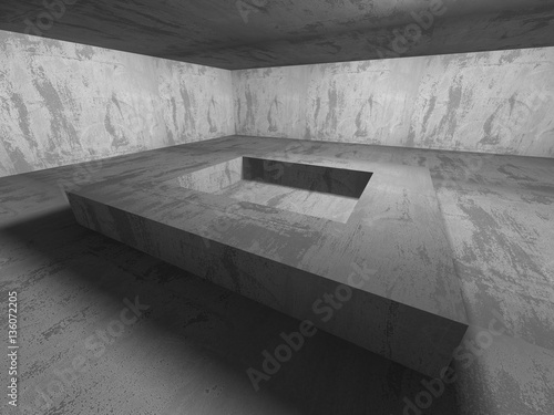 Concrete architecture background. Abstract empty dark room