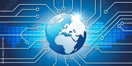 Informatique - technologie - terre - communication - globe - connexion