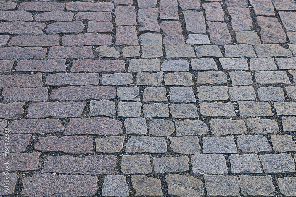 The texture of the street stones and boulders