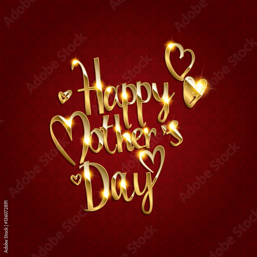 happy mother s day in gold lettering photo