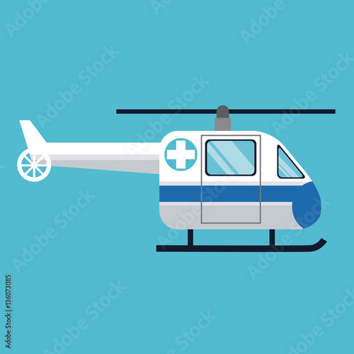 helicopter transport hospital urgency vector illustration eps 10