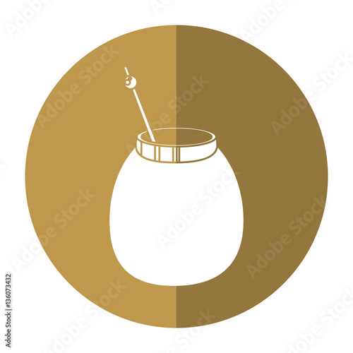 mate tea calabash herb-circle icon shadow vector illustration eps 10