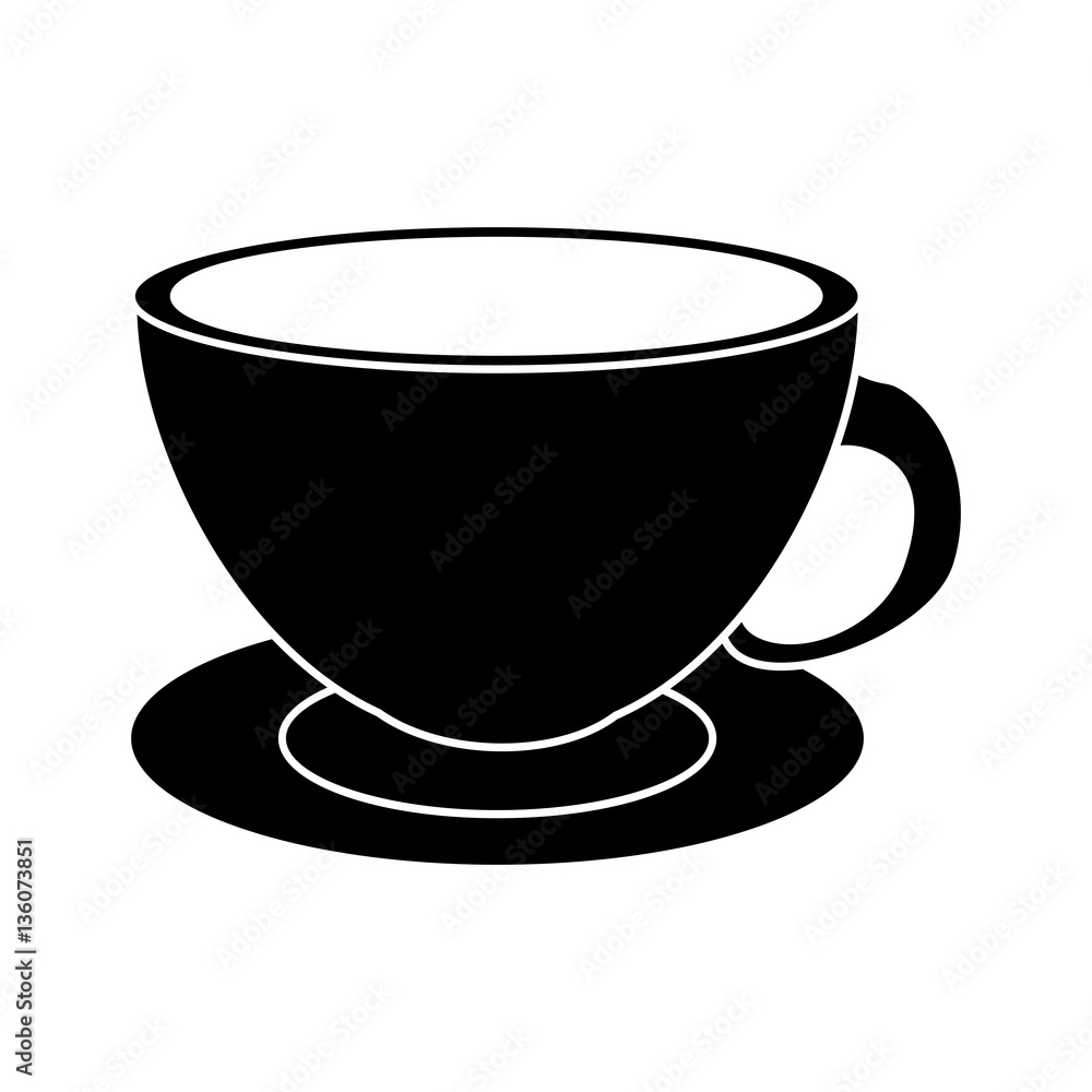coffee cup cappuccino plate pictogram vector illustration eps 10