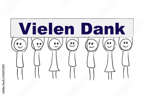 Personen halten Plakat - Vielen Dank