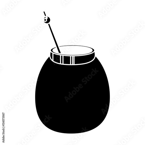 mate tea calabash herb pictogram vector illustration eps 10