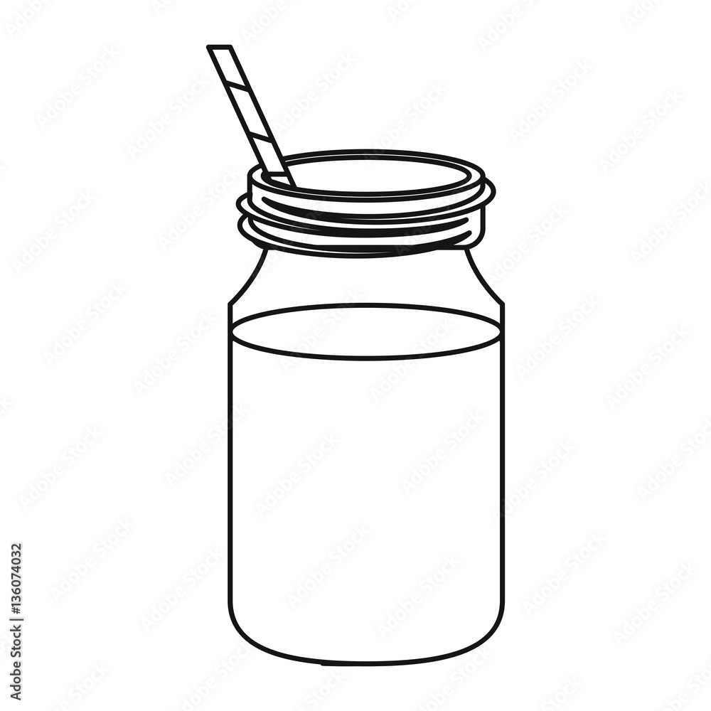 coffee glass jar straw thin line vector illustration eps 10 coffee glass jar straw thin line vector illustration eps 10