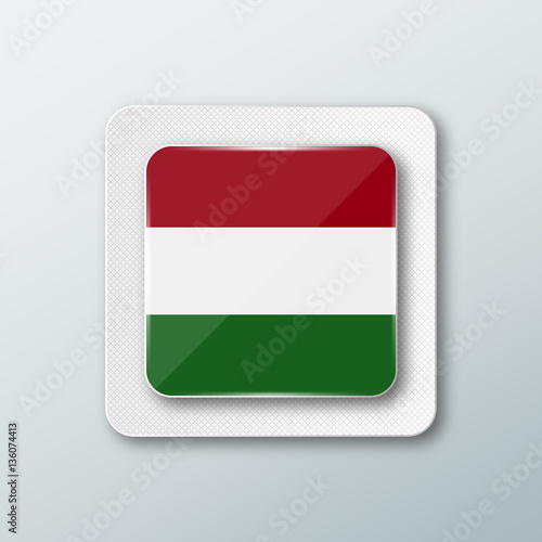 Square button with the national flag of Hungary with the reflection of light. Icon with the main symbol of the country. Free Download Square button with the national flag of Hungary with the reflection of light. Icon with the main symbol of the country. - GFXLoad
