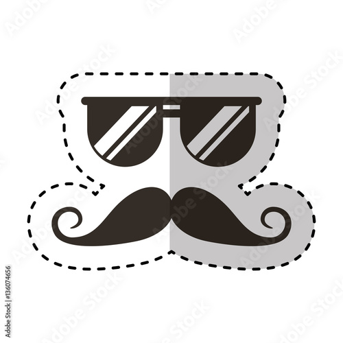mustache and glasses hipster style vector illustration design