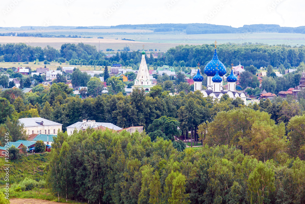 Main Street of Suzdal City Aerial View, Russia