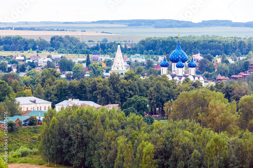 Main Street of Suzdal City Aerial View  Russia