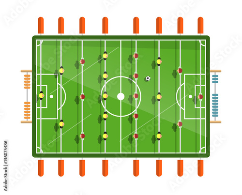 Table Football Vector Flat Design Illustration Isolated on White Background