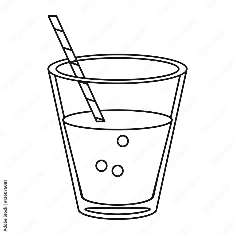 glass cup fresh drink with straw thin line vector illustration eps 10 glass cup fresh drink with straw thin line vector illustration eps 10