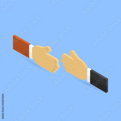 Handshake of businessmen. Vector illustration .