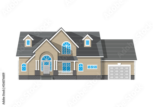 Suburban family house with garage