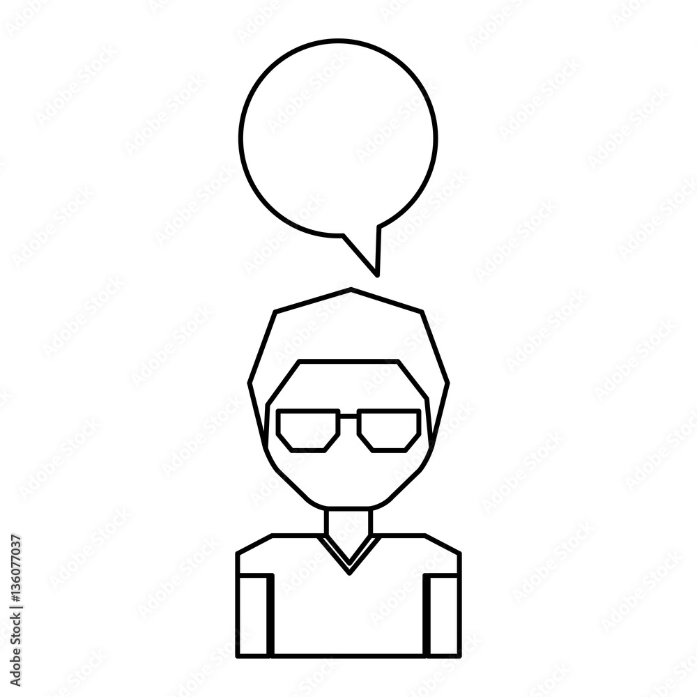 young man with speech bubble avatar character vector illustration design young man with speech bubble avatar character vector illustration design