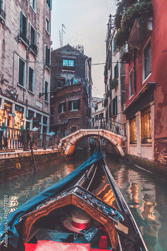  Gondola boats in venice, Italy.
