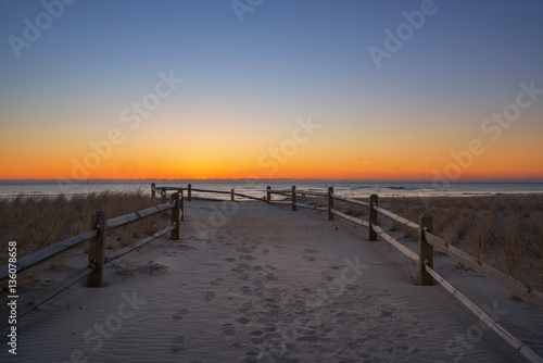 Dawn colors at Strathmere Beach New Jersey