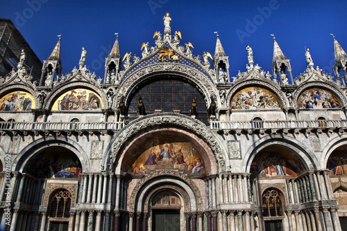 Saint Mark's Basilica Details Statues Mosaics Venice Italy © Bill Perry