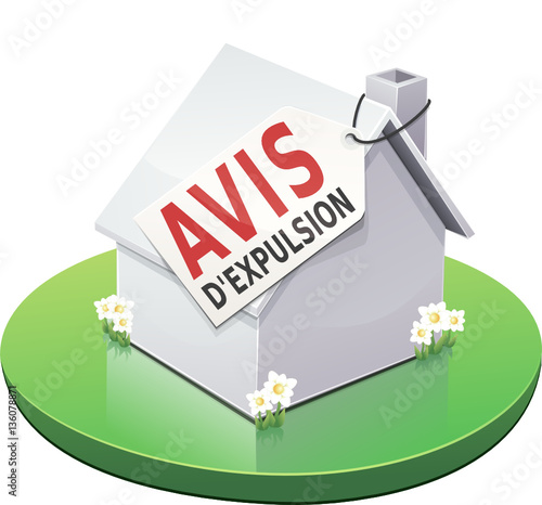 Maison et avis d'expulsion (détouré)