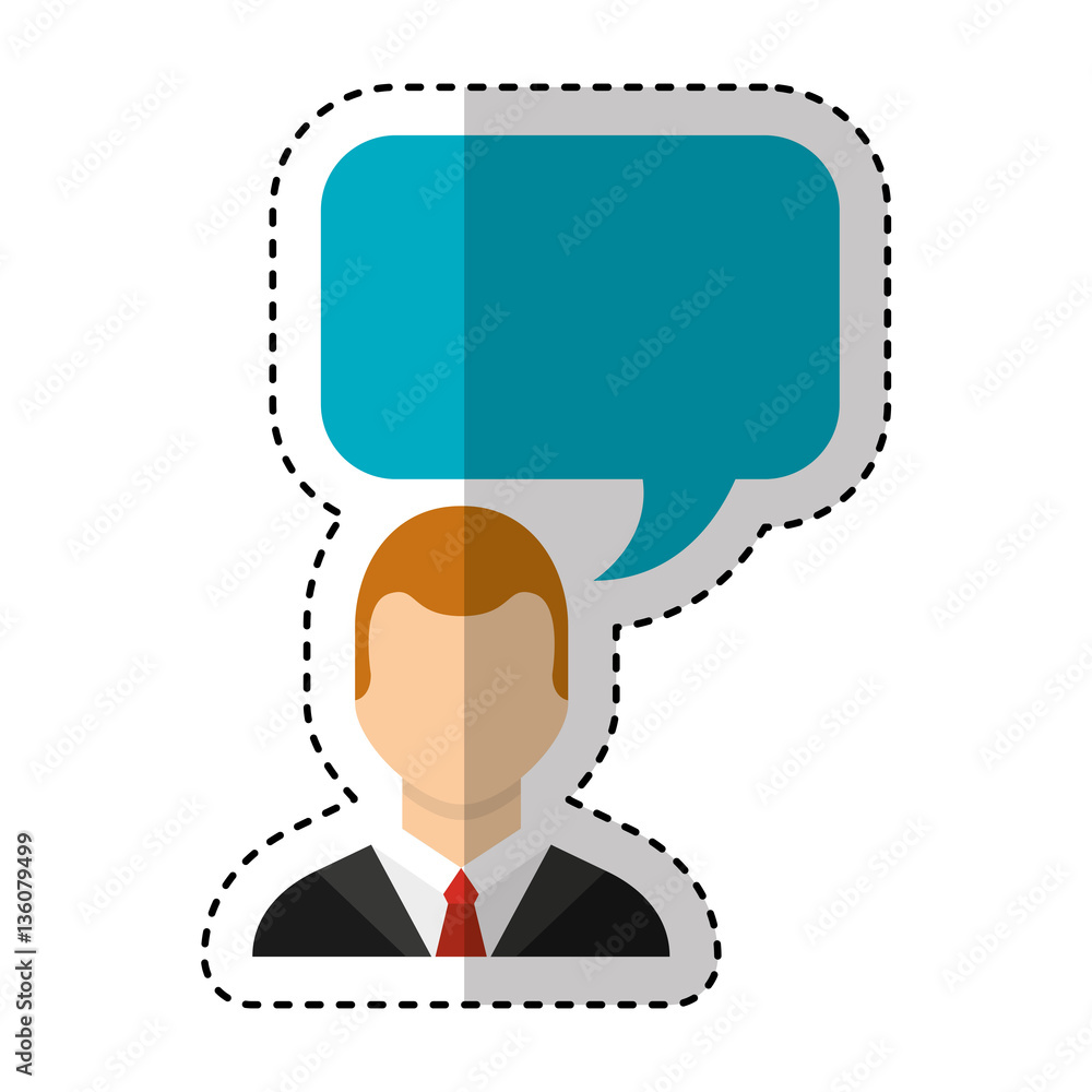 businessman with speech bubble character isolated icon vector illustration design businessman with speech bubble character isolated icon vector illustration design