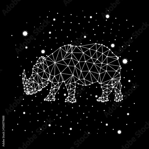 rhino constellation vector art