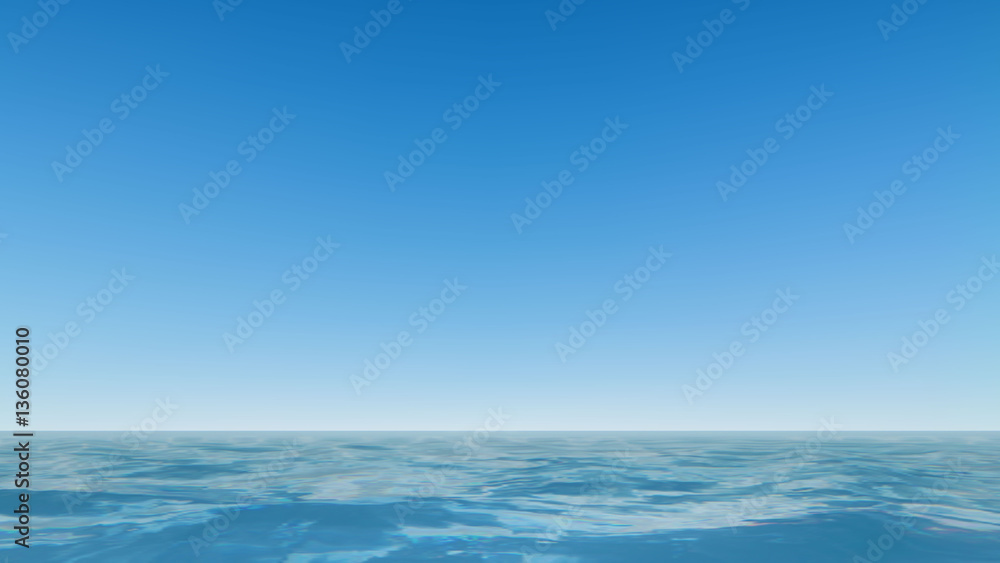 Beautiful Sea and clear blue sky Vector