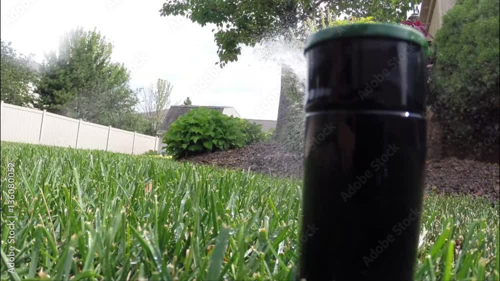 Automatic irrigation system watering lawn Automatic irrigation system watering lawn