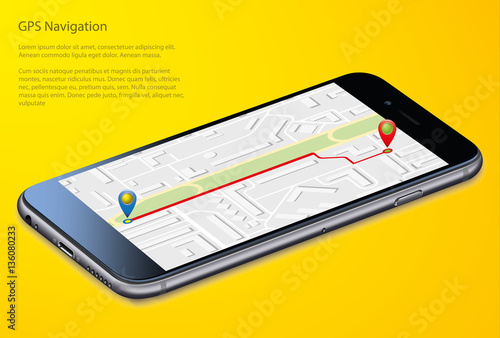 gps navigation map in smartphone