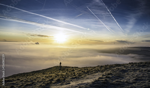 Tableau sur toile cloud inversion in Hope Valley, Castleton , Derbyshire, UK