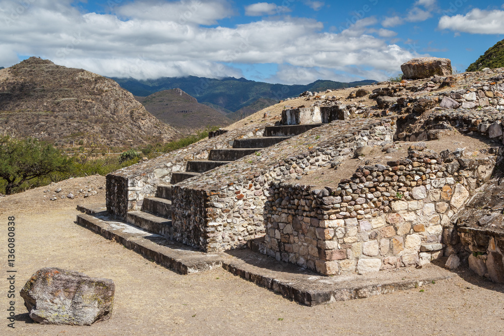 Ruins of the Zapotec pre-hispanic town Dainzu, Oaxaca, Mexico