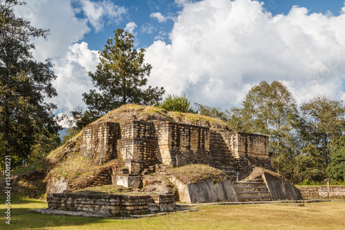 Ruins of the pre-hispanic Mayan town Iximche, Guatemala photo