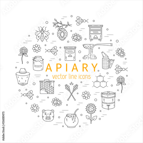 Apiary circle with icons