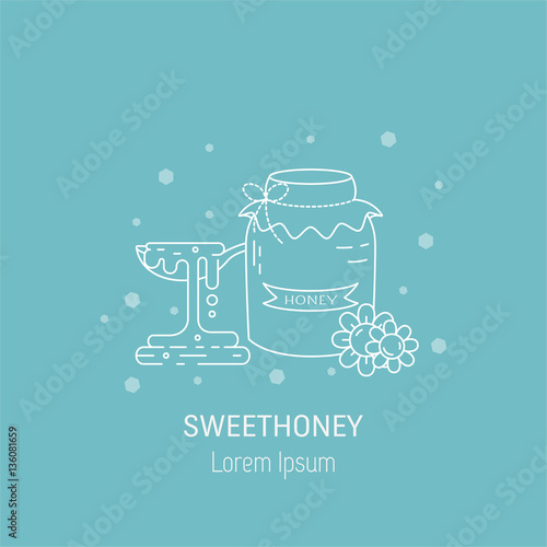 Sweet honey line icons