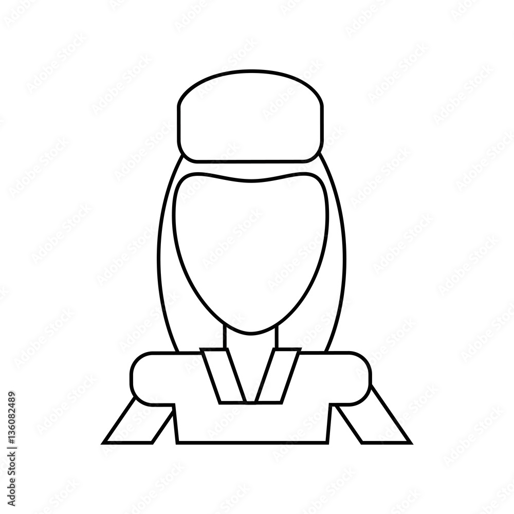 Obraz premium stewaderss airline plane work thin line vector illustration eps 10