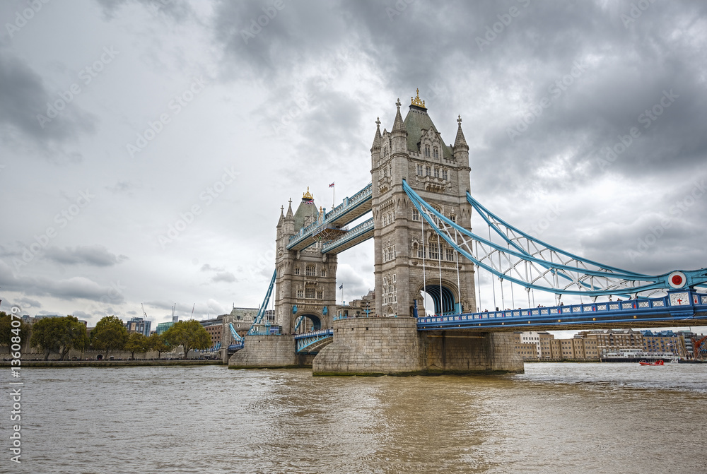 Famous Tower Bridge over the River Thames, London, England, United Kingdom  