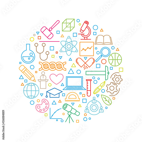 Science Concept Line Icon Set