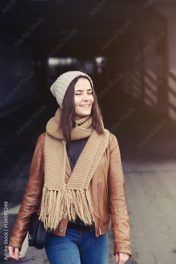 Funny woman on street Funny woman on street