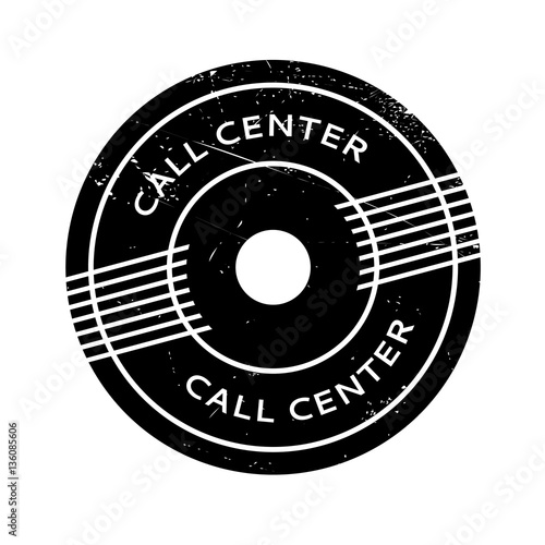 Call Center rubber stamp. Grunge design with dust scratches. Effects can be easily removed for a clean, crisp look. Color is easily changed.