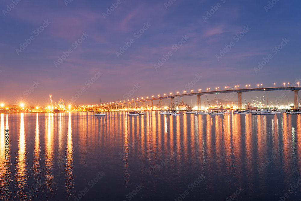 Bridge from San Diego to Coronado above San Diego Bay, California