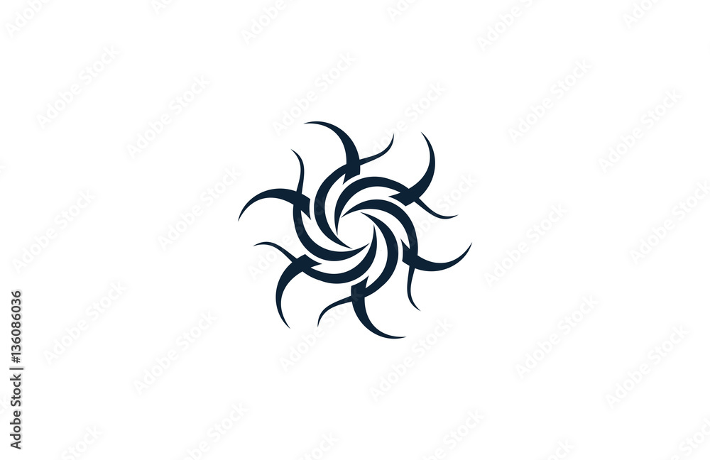 Naklejka premium line circle star logo