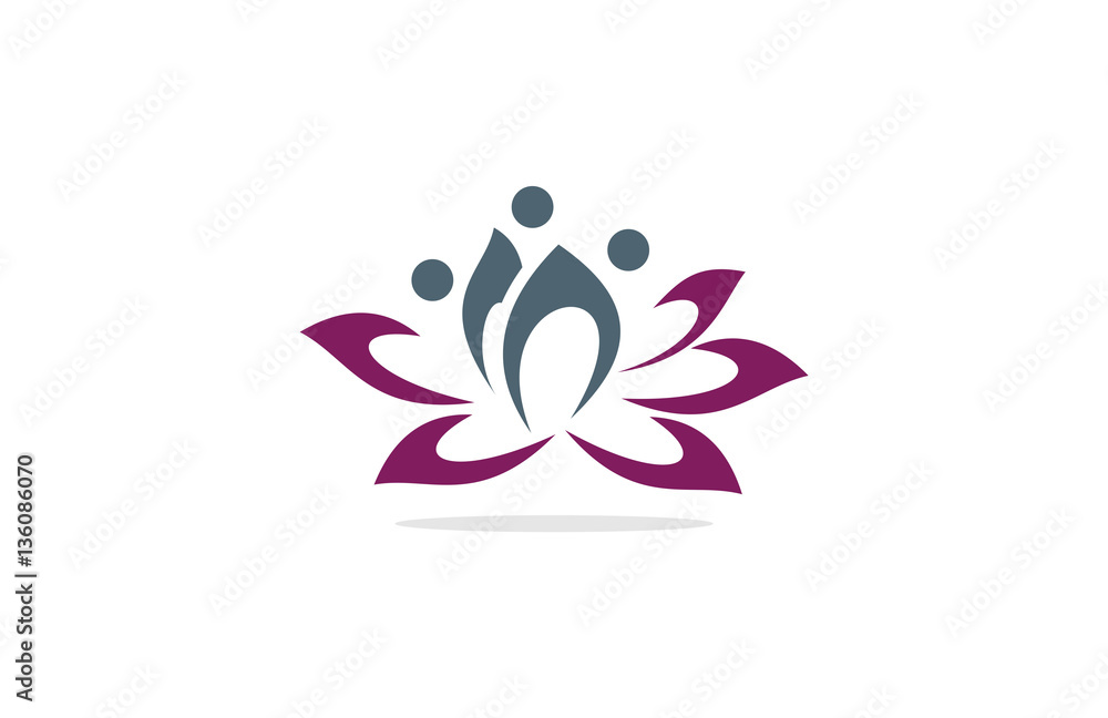 lotus flower human logo