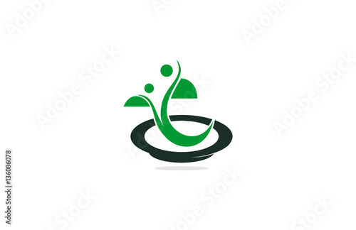 plant sprout human logo