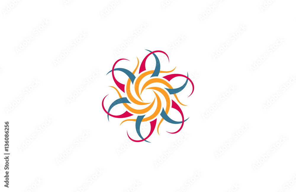 sun icon line circle star logo sun icon line circle star logo