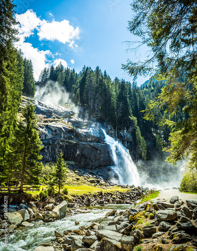 Waterfall at Zillertal Alps in Austria photo