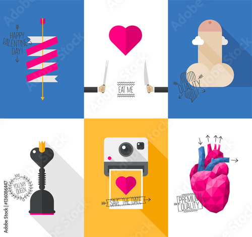 Set of vector cards: Valentine's Day
