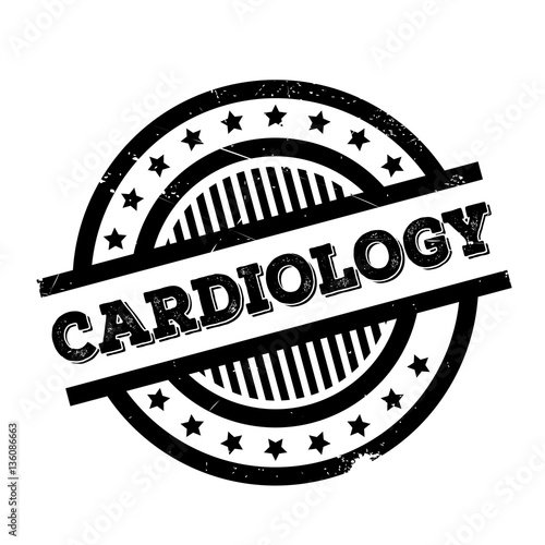 Cardiology rubber stamp. Grunge design with dust scratches. Effects can be easily removed for a clean, crisp look. Color is easily changed.